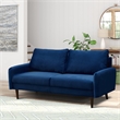 Hybition Velvet Sofa Modern Couch with Wooden Legs for Living Room - Space Blue
