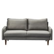 Hybition Velvet Sofa Modern Couch with Wooden Legs for Living Room - Gray