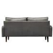 Hybition Velvet Sofa Modern Couch with Wooden Legs for Living Room - Gray