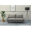 Hybition Velvet Sofa Modern Couch with Wooden Legs for Living Room - Gray