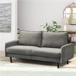 Hybition Velvet Sofa Modern Couch with Wooden Legs for Living Room - Gray