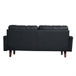 Hybition Faux Leather Sofa Mid-Century Modern Couch for Living Room/Office-Black