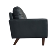 Hybition Faux Leather Sofa Mid-Century Modern Couch for Living Room/Office-Black