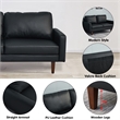 Hybition Faux Leather Sofa Mid-Century Modern Couch for Living Room/Office-Black