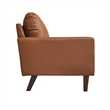 Hybition Faux Leather Sofa Mid-Century Modern Couch for Living Room/Office-Brown