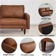 Hybition Faux Leather Sofa Mid-Century Modern Couch for Living Room/Office-Brown
