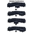 Hybition Modern Convertible Velvet Sectional Sofa with Ottoman&Console Blue