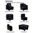 Hybition Modern Convertible Velvet Sectional Sofa with Ottoman&Console Blue