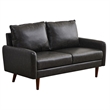 Hybition Faux Leather Loveseat Modern Sofa for Living Room Office Gray