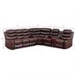 Hybition Faux Leather Living Room Set Reclining Sectional Sofa Brown