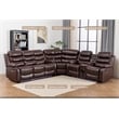 Hybition Faux Leather Living Room Set Reclining Sectional Sofa Brown