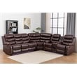 Hybition Faux Leather Living Room Set Reclining Sectional Sofa Brown