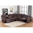 Hybition Faux Leather Living Room Set Reclining Sectional Sofa Brown