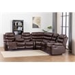 Hybition Faux Leather Living Room Set Reclining Sectional Sofa Brown