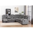 Hybition Faux Leather Living Room Set Modern Reclining Sectional Sofa Gray