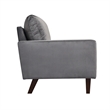 Hybition Velvet Loveseat Modern Sofa with Wooden Legs-Grey