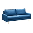 Hybition Velvet Sofa Modern Couch with Metal Legs for Living Room-Blue
