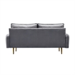 Hybition Velvet Sofa Modern Couch with Metal Legs for Living Room-Grey