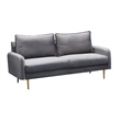 Hybition Velvet Sofa Modern Couch with Metal Legs for Living Room-Grey