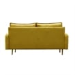 Hybition Velvet Sofa Modern Couch with Metal Legs for Living Room-Gold