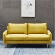 Hybition Velvet Sofa Modern Couch with Metal Legs for Living Room-Gold