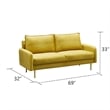 Hybition Velvet Sofa Modern Couch with Metal Legs for Living Room-Gold