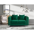 Hybition Velvet Sofa Modern Loveseat with Button-Tufted & Metal Legs Green