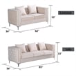 Hybition Velvet Sofa Modern Loveseat with Button-Tufted & Metal Legs Beige