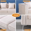 Hybition Velvet Sofa Modern Loveseat with Button-Tufted & Metal Legs Beige