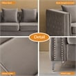 Hybition Velvet Sofa Modern Loveseat with Button-Tufted & Metal Legs Grey