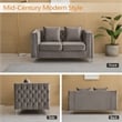 Hybition Velvet Sofa Modern Loveseat with Button-Tufted & Metal Legs Grey
