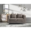 Hybition Velvet Sofa Modern Loveseat with Button-Tufted & Metal Legs Grey