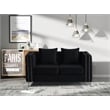 Hybition Velvet Sofa Modern Loveseat with Button-Tufted & Metal Legs Black