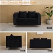 Hybition Velvet Sofa Modern Loveseat with Button-Tufted & Metal Legs Black