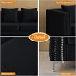 Hybition Velvet Sofa Modern Loveseat with Button-Tufted & Metal Legs Black