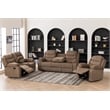 Hybition Fabric Reclining Sofa Set Modern Chair & Loveseat & Sofa Set Brown