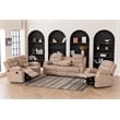 Hybition Fabric Reclining Sofa Set Modern Chair & Loveseat & Sofa Set Camel