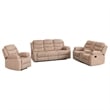 Hybition Fabric Reclining Sofa Set Modern Chair & Loveseat & Sofa Set Camel