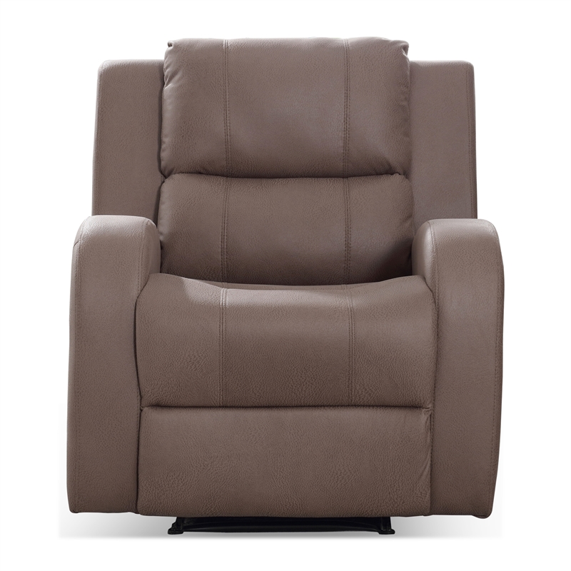 Hybition Modern Recliner Chair Adjustable Fabric Single Sofa Brown