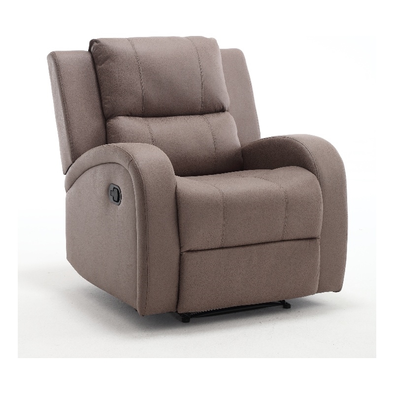 Hybition Modern Recliner Chair Adjustable Fabric Single Sofa Brown