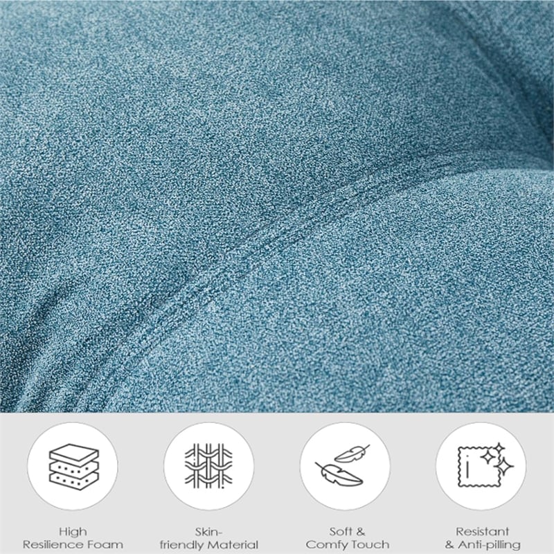 Hybiton Modern 3 Piece Sofa Set Linen Chair & Loveseat & Sofa - Blue