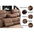 Hybition 3 Piece Fabric Reclining Living Room Set with Cup Holders Storage Brown