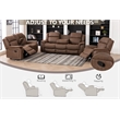 Hybition 3 Piece Fabric Reclining Living Room Set with Cup Holders Storage Brown