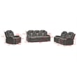 Hybition PU Leather 3 Pieces Power Reclining Multi-functional Sofa Set - Grey