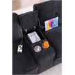 Hybition Modern Chenille Sofa Pull out Sofabed & Multifunctional Console-Grey