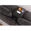 Hybition Modern Chenille Sofa Pull out Sofabed & Multifunctional Console-Brown