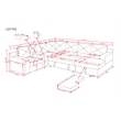 Hybition Modern Chenille Sofa Pull out Sofabed & Multifunctional Console-Beige