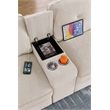 Hybition Modern Chenille Sofa Pull out Sofabed & Multifunctional Console-Beige