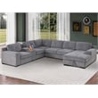 Hybition Modern Chenille Sofa Pull out Sofabed & Multifunctional Console-Grey