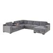 Hybition Modern Chenille Sofa Pull out Sofabed & Multifunctional Console-Grey